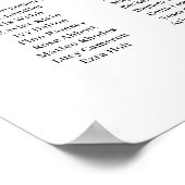 Modern Elegant 15 tables Wedding Seating Chart Poster (Hoek)