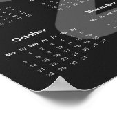 Modern Elegant 2024 Kalender Zwart-wit Poster (Hoek)