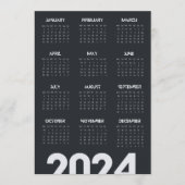 Modern Elegant 2024 Kalender Zwart-wit Programma (Voorkant)