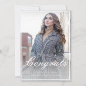 Modern Elegant 3 Fotocollage Rood Afstuderen Aankondiging (Achterkant)