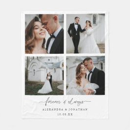 Modern Elegant 4 Paar Foto Collage Jubileum Fleece Deken