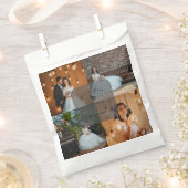 Modern Elegant 4 Photo Collage Wedding Bedankzakje (Geknipt)