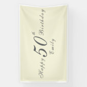 Modern Elegant 50th Birthday Party Spandoek (Verticaal)