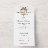 Modern, elegant 60. all in one uitnodiging (Binnen)