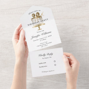 Modern, elegant 90. allemaal in één uitnodiging