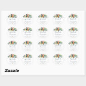 Modern elegant aangepast floreel afstuderen afstud ronde sticker (Vel)