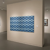Modern, Elegant Abstract Blauwe Gaai Patroon Canvas Afdruk