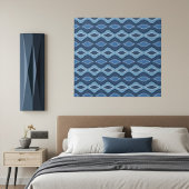 Modern, Elegant Abstract Blauwe Gaai Patroon Canvas Afdruk