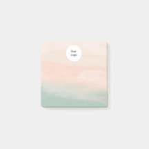 Modern Elegant Abstract Perzik Blauwgroen Textured