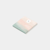 Modern Elegant Abstract Perzik Blauwgroen Textured Post-it® Notes (Schuin)