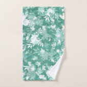 Modern Elegant Abstracte Blauwgroen Marigold Flowe Bad Handdoek (Handdoek)