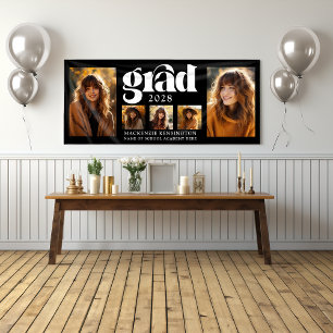 Modern Elegant Afstuderen fotocollage Spandoek