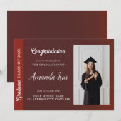 Modern Elegant Afstuderen Uitnodiging (Voorkant / Achterkant)
