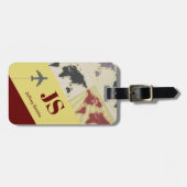 Modern Elegant Air Travel Bagagelabel (Voorkant horizontaal)