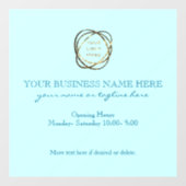 Modern Elegant Aqua Custom Business Logo Raamsticker (Vel)