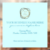 Modern Elegant Aqua Custom Business Logo Raamsticker (Vel 2)
