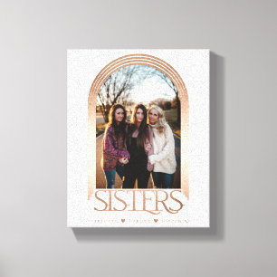 Modern Elegant Arch Lijst Sisters Photo Keepomwill Canvas Afdruk