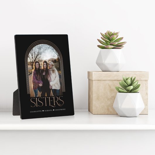 Modern Elegant Arch Lijst Sisters Photo Keepomwill Fotoplaat