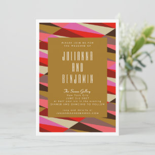 Modern Elegant Art Deco Geometric Wedding Kaart
