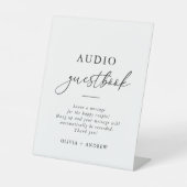 Modern Elegant Audio Guestbook Reclamebord Met Voetstuk (Voorkant)