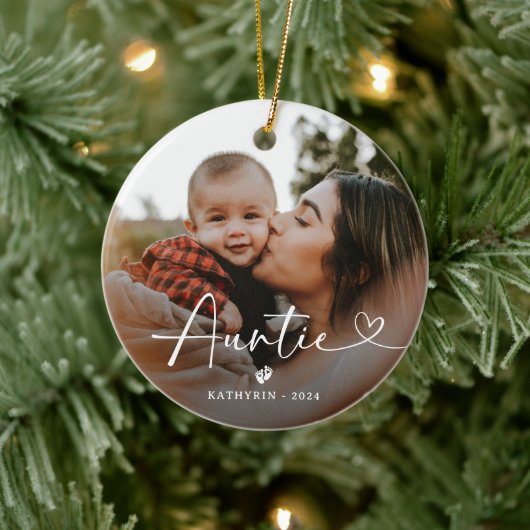 Modern Elegant  Auntie Photo Keramisch Ornament (Boom)