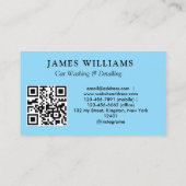 Modern elegant | Auto's wassen en automatisch QR-c Visitekaartje (Achterkant)