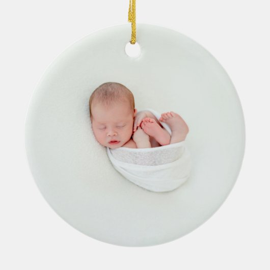 Modern Elegant baby Eerste Kerstmis Girly Roze Keramisch Ornament (Achterkant)