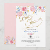 Modern Elegant babydouchemeisje Kaart (Voorkant / Achterkant)