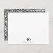 Modern Elegant Basic 3 Monogram Boho Chic Patroon Notitiekaartje (Voorkant / Achterkant)