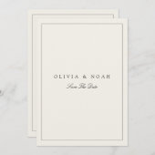 Modern & Elegant Beige Save The Date Wedding Kaart (Voorkant / Achterkant)