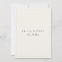 Modern & Elegant Beige Save The Date Wedding Kaart
