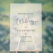 Modern, Elegant, beige-wit-transparant, Script, Acryl Bord (Neutraal)