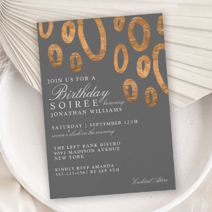 Modern Elegant Birthday Soiree Party Kaart