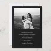 Modern Elegant Black and White Photo Wedding Kaart (Achterkant)