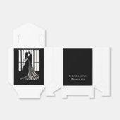 Modern Elegant Black and White Wedding Favor Box Bedankdoosjes (Uitgevouwen)