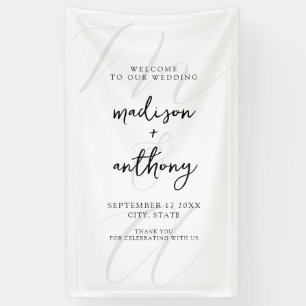 Modern Elegant Black and White Wedding Spandoek