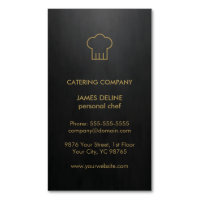 Modern Elegant Black Gold Catering Chef