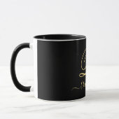 Modern Elegant Black Gold Handwrited Monogramed Mok (Links)