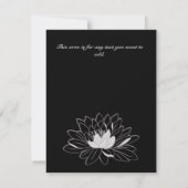 Modern Elegant, Black Grey Floral Waterlily Save The Date (Achterkant)