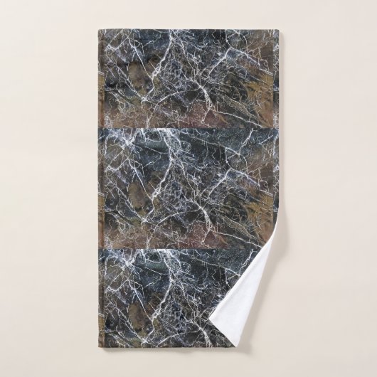 Modern Elegant Black Marble Gemstone Pattern Bad Handdoek (Handdoek)