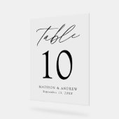 Modern Elegant Black Script Weddenlijstnummer Acryl Bord (Hoek)
