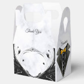 Modern Elegant Black Silhouette op White Marble Bedankdoosjes (Geopend)