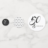 Modern Elegant Black White 50 Fabulous Birthday  Confetti (Achterkanten)
