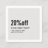 Modern Elegant Black White Beauty Coupon (Devant)