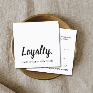 Modern Elegant Black White Beauty Loyalty-Kaart Klantenkaartje