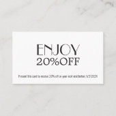 Modern Elegant Black White Coupon Beauty (Voorkant)