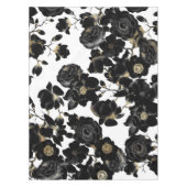 Modern Elegant Black White en Gold Floral Pattern Tafelkleed (Voorkant)