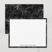 Modern Elegant Black White Marble Professional Notitiekaartje (Voorkant / Achterkant)