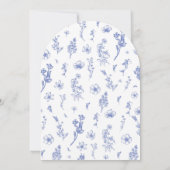 Modern Elegant Blauw  Bloemen Save the Date Kaart (Achterkant)