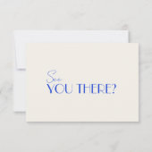 Modern Elegant Blauw Retro Frans Whimsical Bruilof RSVP Kaartje (Achterkant)